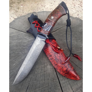 ПОЖЕЖА ніж ручної роботи майстра студії Павла Гончаренка, замовити купити в Україні (Вуглецевий дамаск, 530 шарів). Photo 3